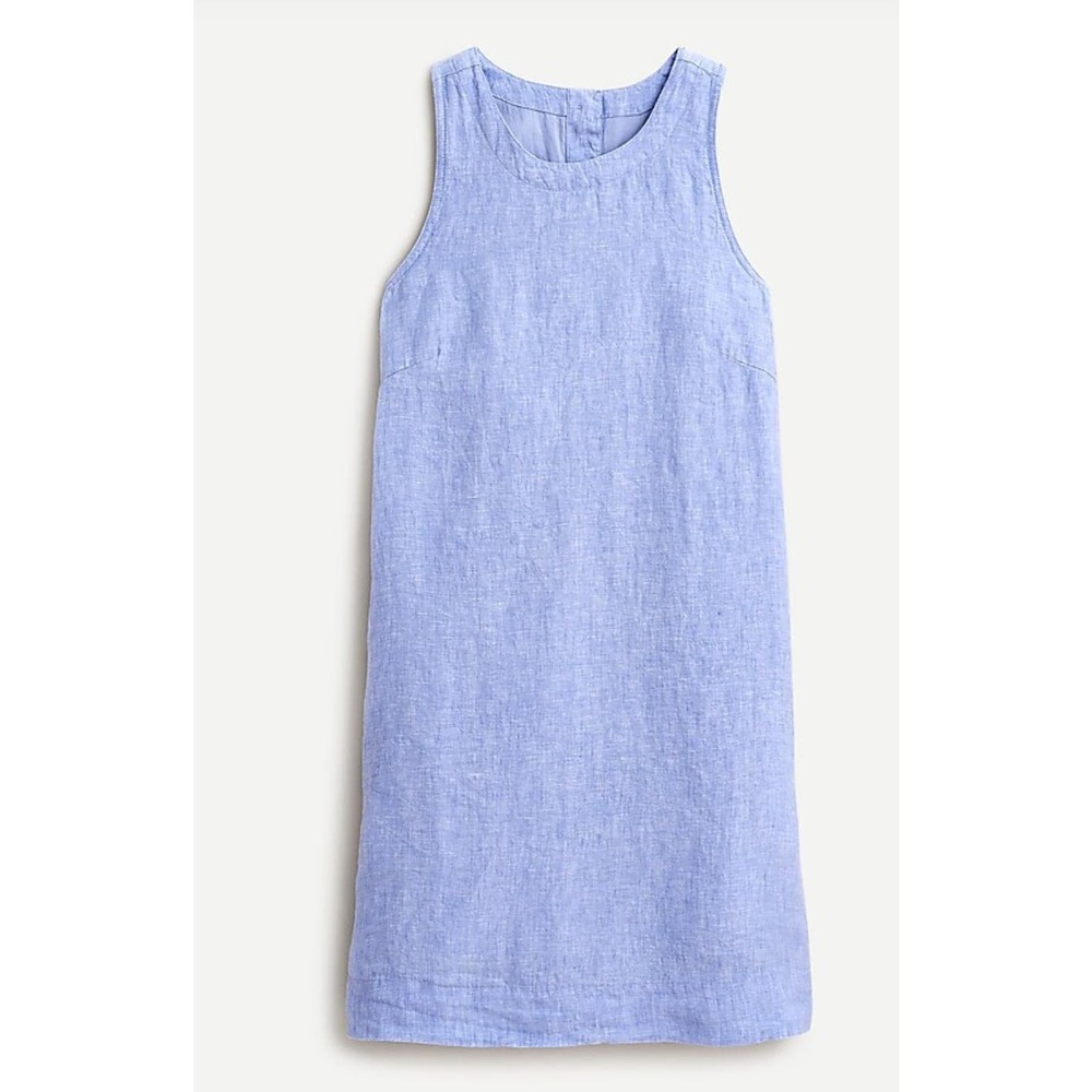 J. Crew Light Blue Linen Sleeveless Shift Dress